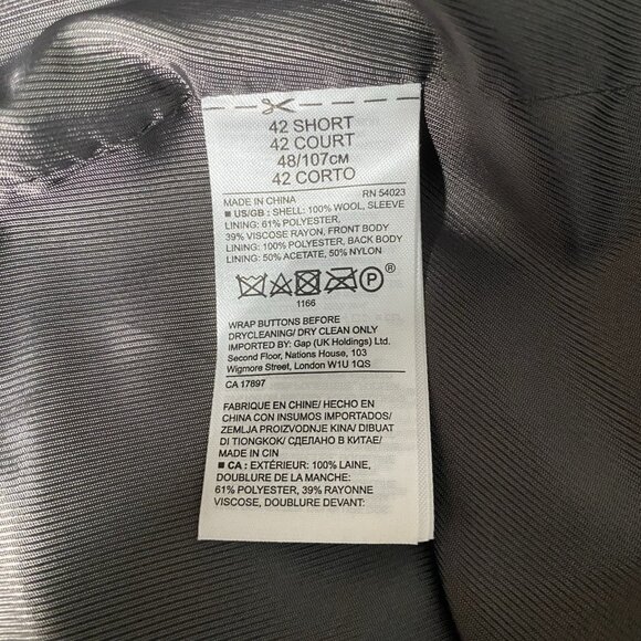 Banana Republic Tollegno Italian Merino Slim Fit Sport Coat 40S 42S Men's Blazer - Picture 10 of 16